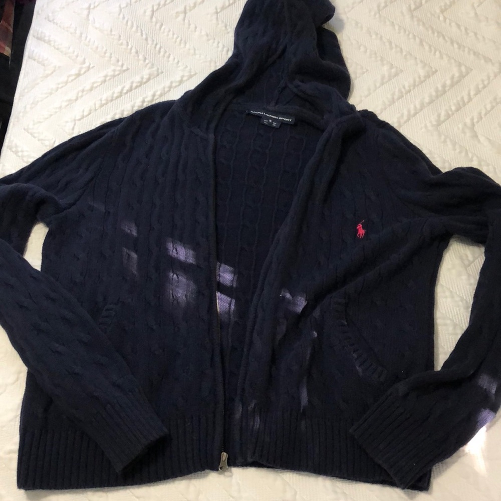 Hooded Ralph Lauren zip up sweater
